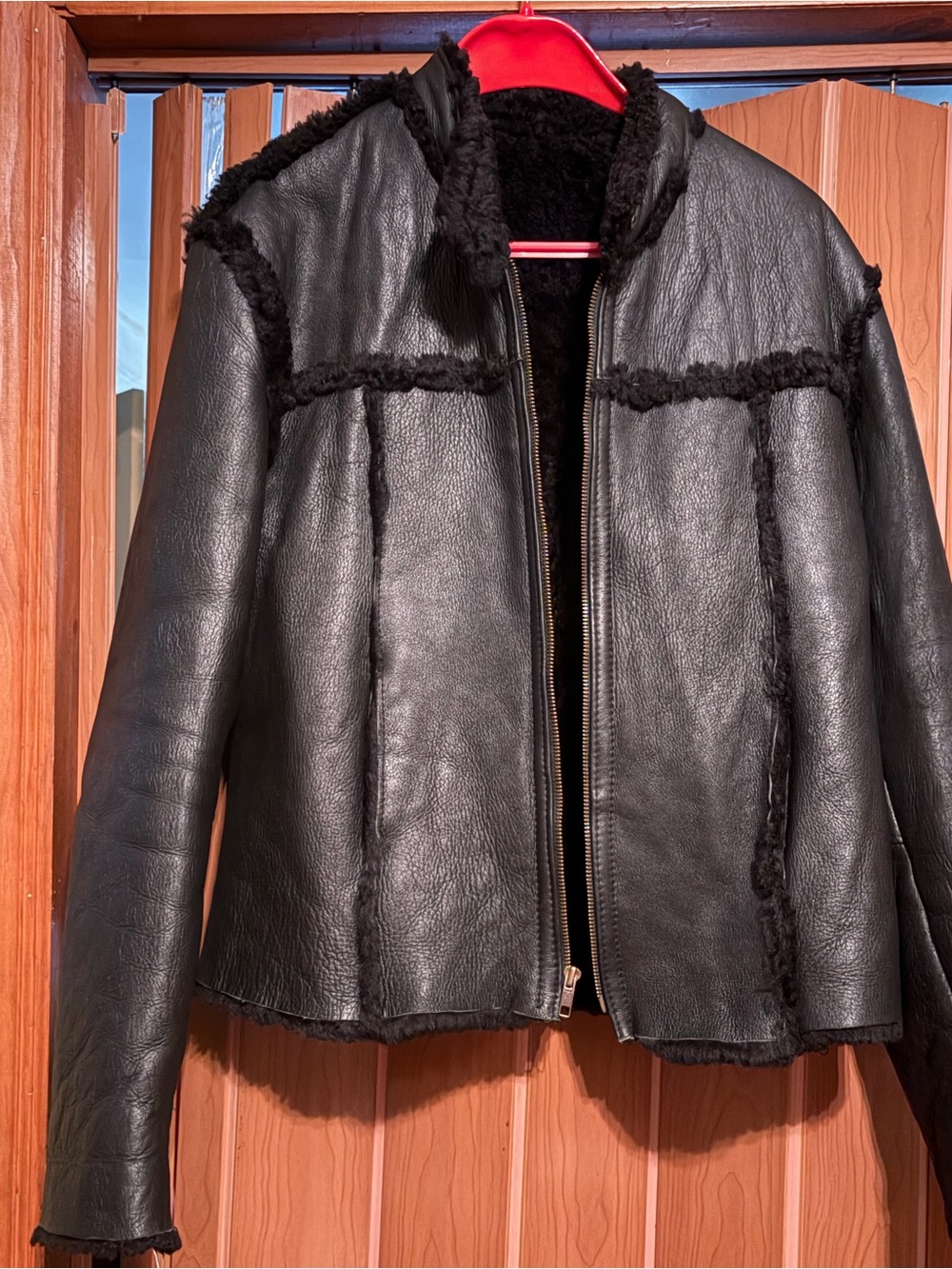 Real Sheepskin Shearling Jacket Women’s Size L (says 3X fits Like A Large)